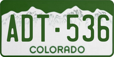 CO license plate ADT536