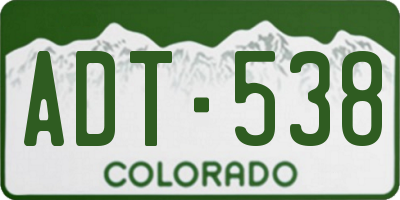 CO license plate ADT538