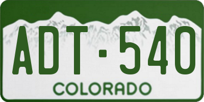 CO license plate ADT540
