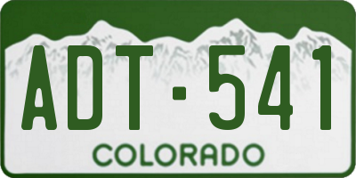 CO license plate ADT541
