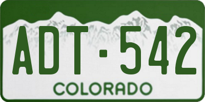 CO license plate ADT542