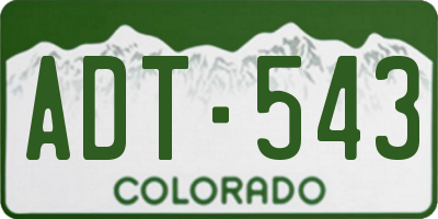 CO license plate ADT543