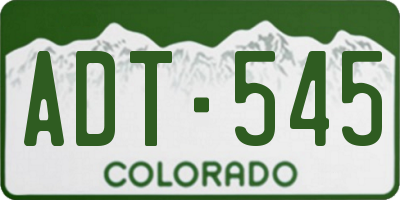 CO license plate ADT545