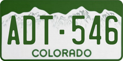 CO license plate ADT546