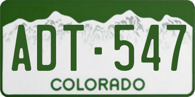 CO license plate ADT547
