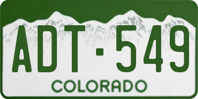 CO license plate ADT549