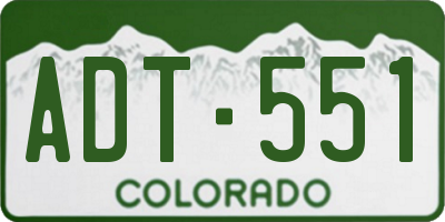 CO license plate ADT551
