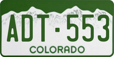 CO license plate ADT553