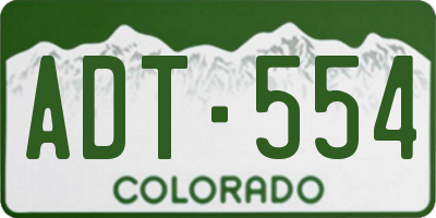 CO license plate ADT554