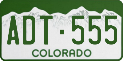 CO license plate ADT555