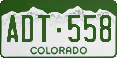 CO license plate ADT558