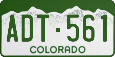 CO license plate ADT561
