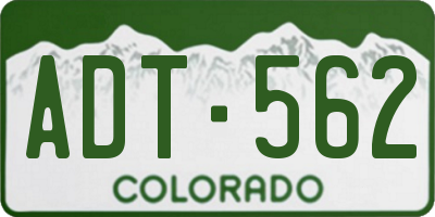 CO license plate ADT562