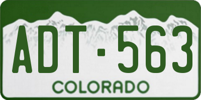 CO license plate ADT563