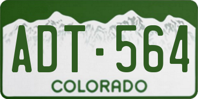 CO license plate ADT564