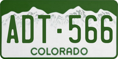 CO license plate ADT566