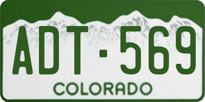 CO license plate ADT569