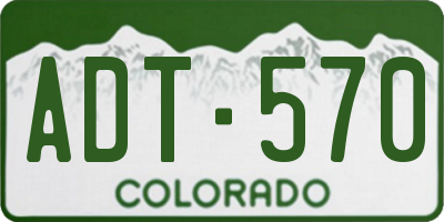 CO license plate ADT570