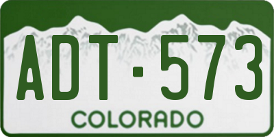 CO license plate ADT573