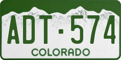 CO license plate ADT574