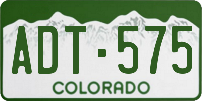 CO license plate ADT575