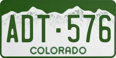 CO license plate ADT576