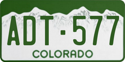 CO license plate ADT577