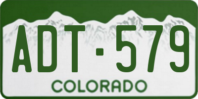 CO license plate ADT579