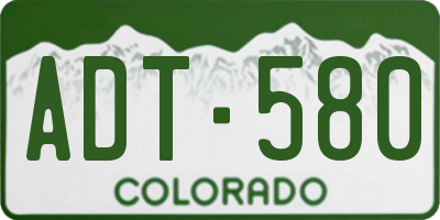 CO license plate ADT580