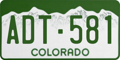 CO license plate ADT581