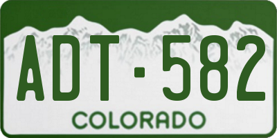 CO license plate ADT582