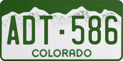 CO license plate ADT586