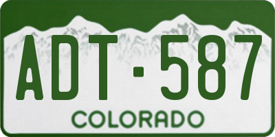 CO license plate ADT587