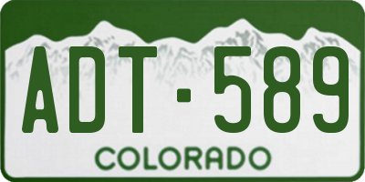 CO license plate ADT589