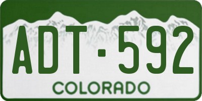 CO license plate ADT592