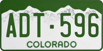 CO license plate ADT596