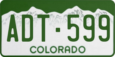 CO license plate ADT599