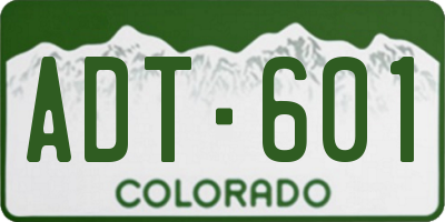 CO license plate ADT601