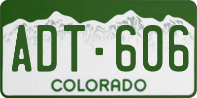 CO license plate ADT606