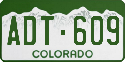 CO license plate ADT609