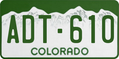 CO license plate ADT610