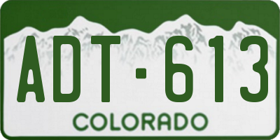 CO license plate ADT613