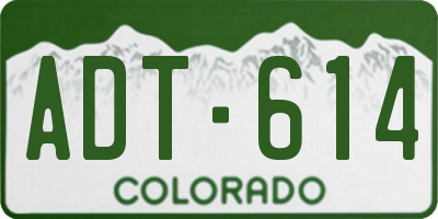 CO license plate ADT614