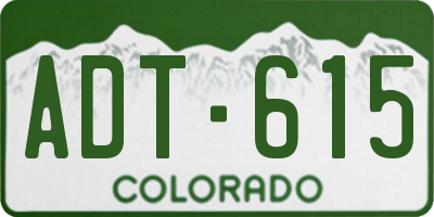 CO license plate ADT615