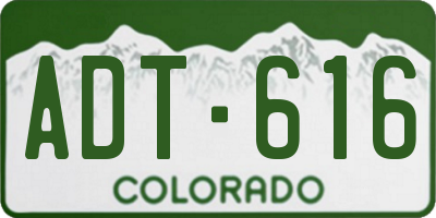 CO license plate ADT616