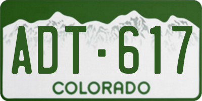 CO license plate ADT617