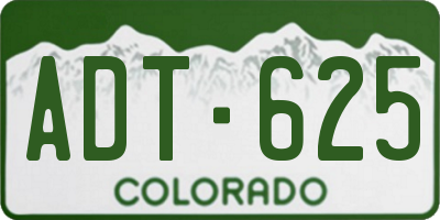 CO license plate ADT625