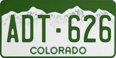 CO license plate ADT626