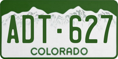 CO license plate ADT627