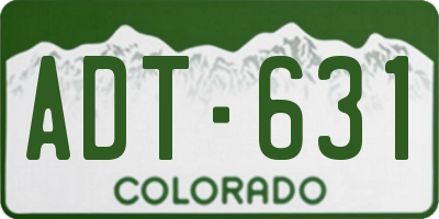 CO license plate ADT631